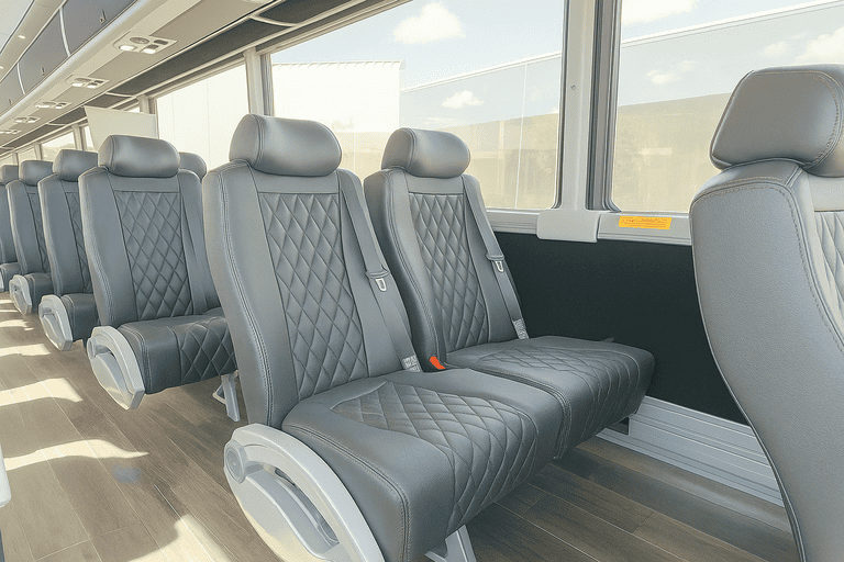 interior of Honolulu Coach Bus Service charter bus