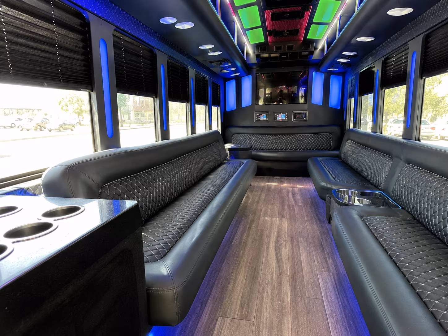 honolulu 15 passenger party bus inside