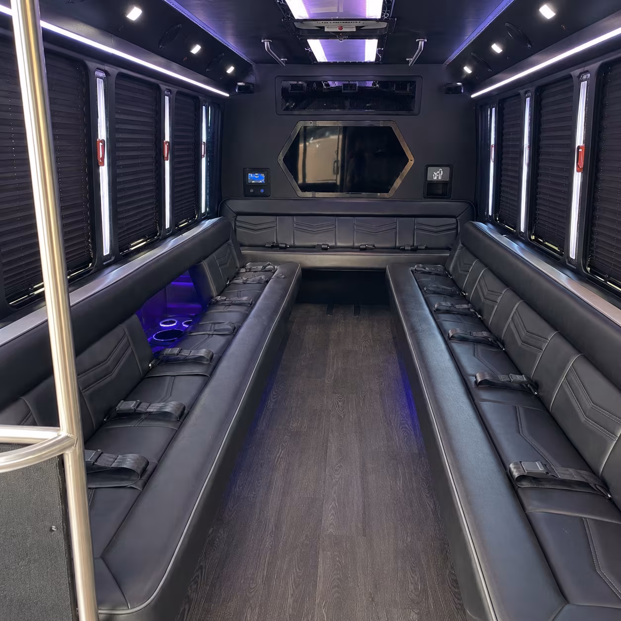 honolulu 18 passenger party bus interior