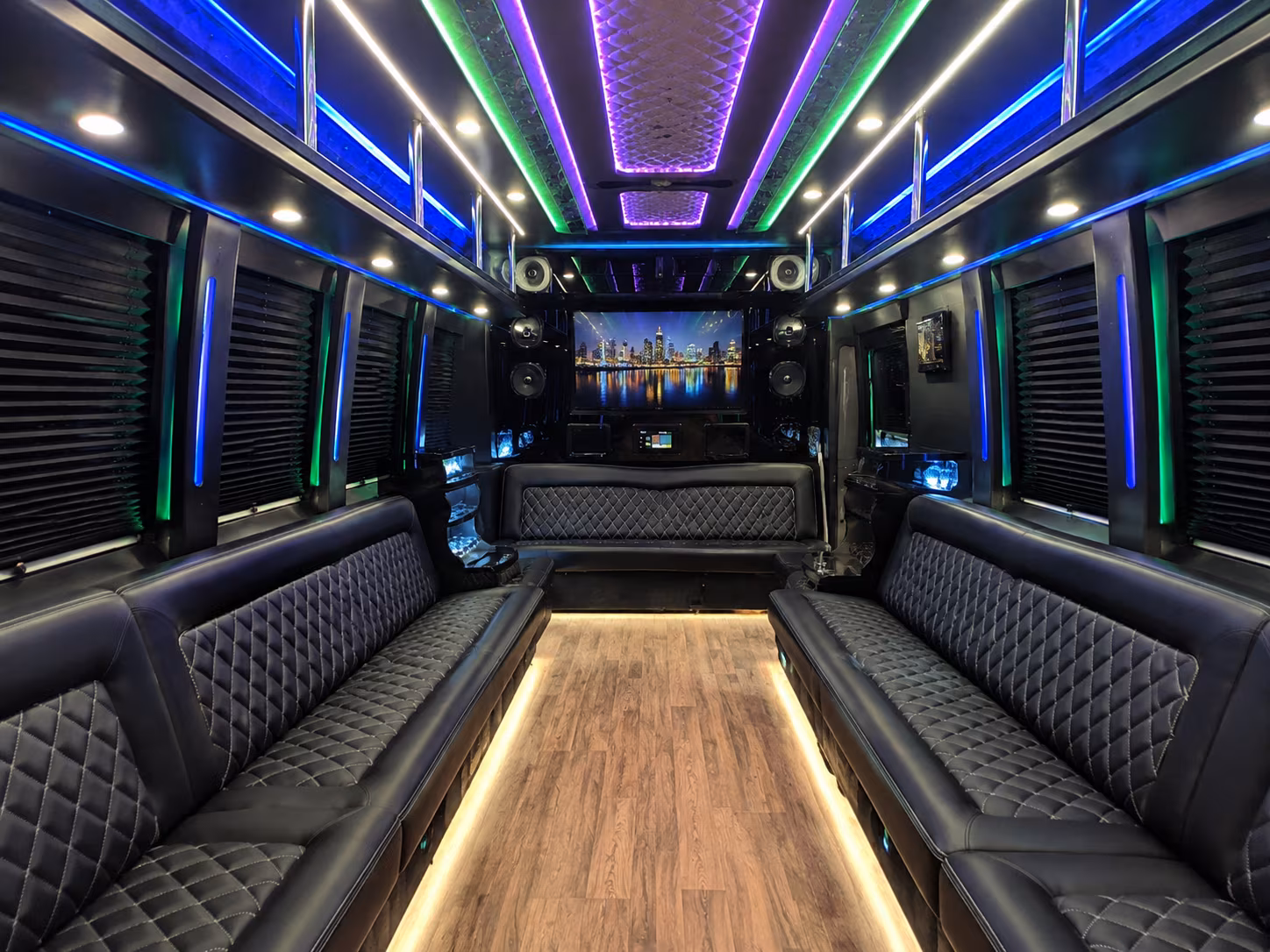 honolulu 25 passenger party bus interior