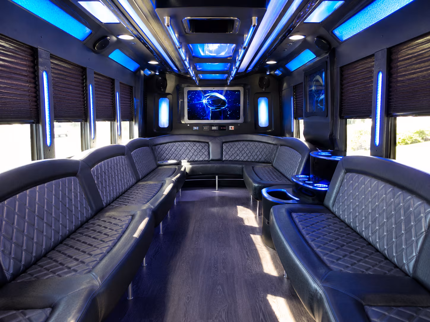 honolulu 28 passenger party bus inside